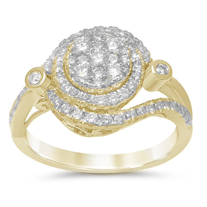 DIAMOND CLOSEOUT! .96ct 10kt Yellow Gold Round Diamond Engagement Wedding Ring Size 6.5