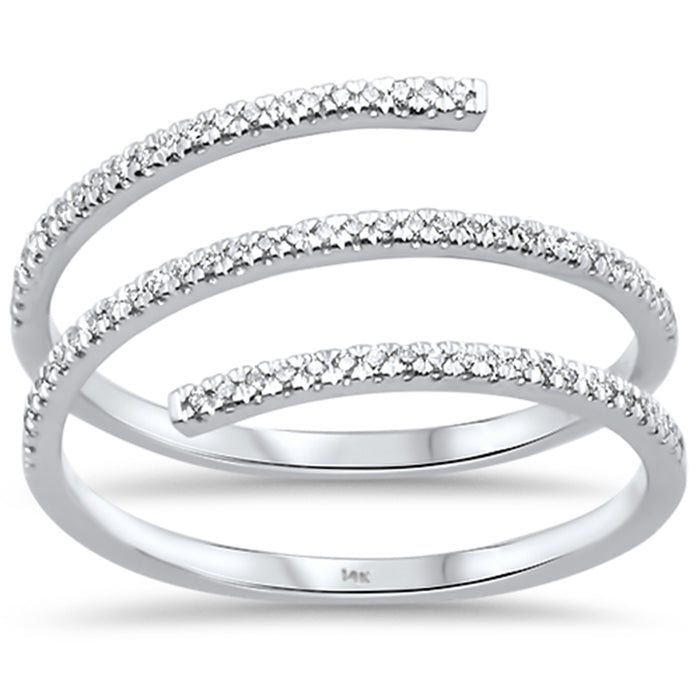 DIAMOND CLOSEOUT! .13ct 14kt White Gold Diamond Wraparound Trendy Ring Size 6.5