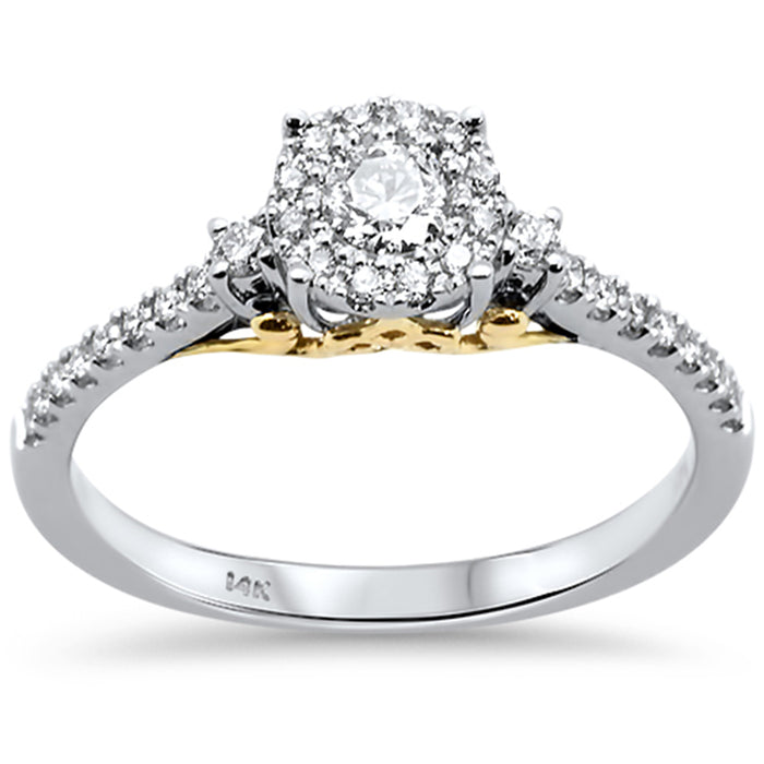 DIAMOND CLOSEOUT! .38ct 14kt Two Tone Gold Round Diamond Engagement Ring Size 7
