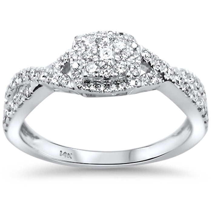 DIAMOND CLOSEOUT! .43ct 14kt White Gold Round Diamond Engagement Ring Size 6.5