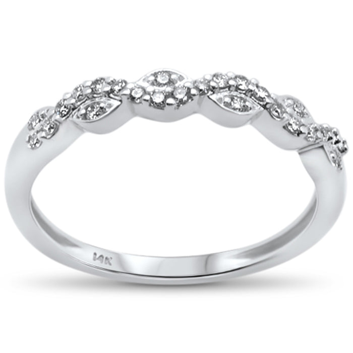 DIAMOND CLOSEOUT! .15ct 14k White Gold Round Diamond Wedding Anniversary Band Ring Size 6.5