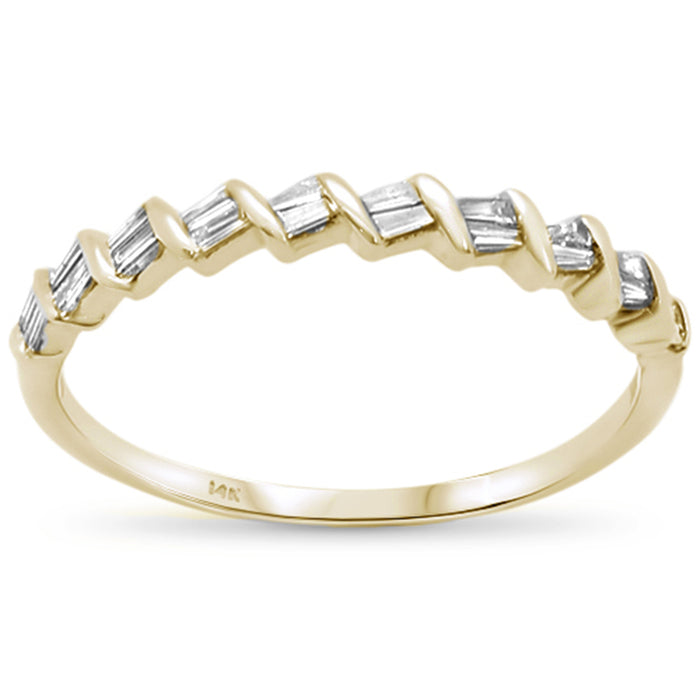 DIAMOND CLOSEOUT! .18ct 14k Yellow Gold Diamond Anniversary Stackable Wedding Band Size 6.5