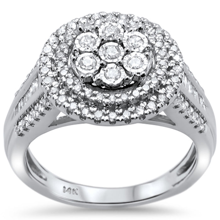 DIAMOND CLOSEOUT! .74ct 14k White Gold Round Diamond Engagement Ring Size 6.5