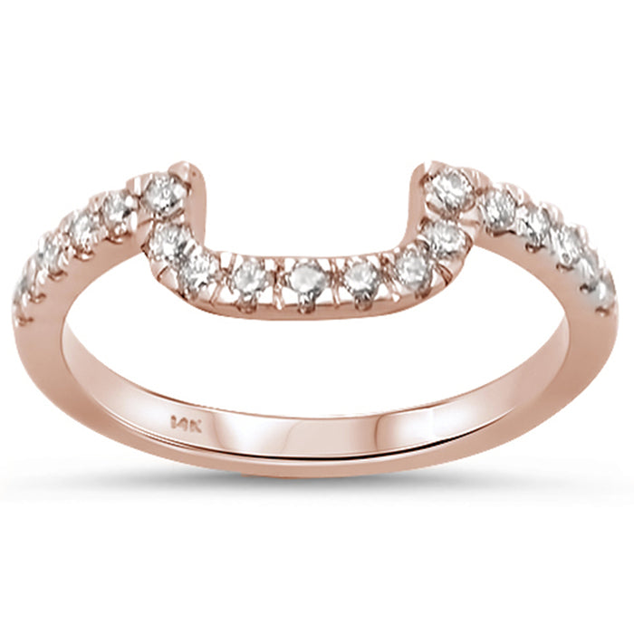 DIAMOND CLOSEOUT! .32ct 14K Rose Gold Diamond Accent Wedding Band Size 6.5