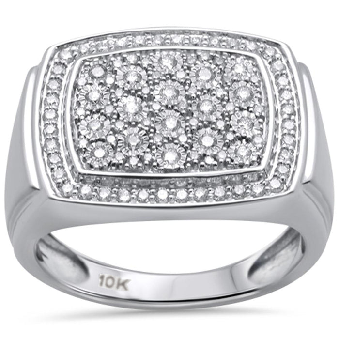 DIAMOND CLOSEOUT! .62ct 10K White Gold Diamond Men's Ring Band Size 10