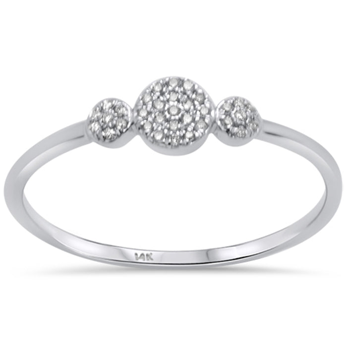 DIAMOND CLOSEOUT! .05ct 14KT White Gold Three Stone Diamond Ring Size 6.5