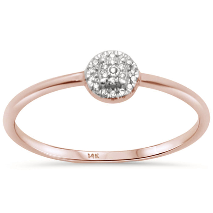 DIAMOND CLOSEOUT! .04ct G SI 14K Rose Gold Diamond Promise Solitaire Ring Size 6.5