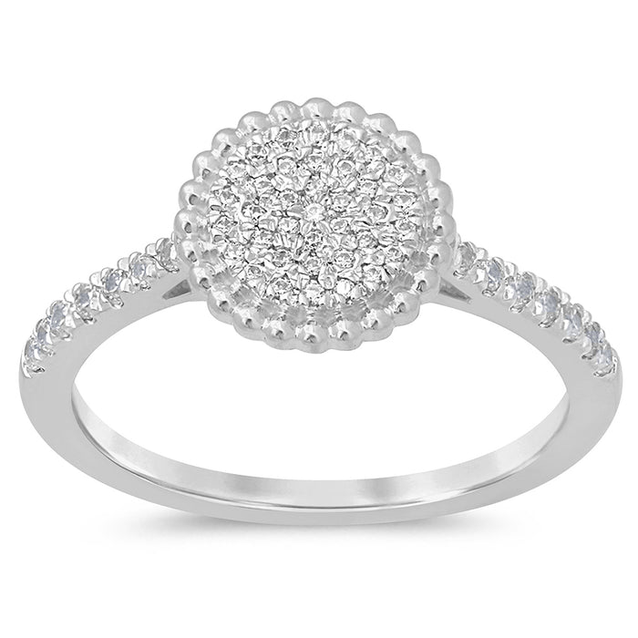 DIAMOND CLOSEOUT! .24ct 10K White Gold Diamond Round Engagement Ring Size 6.5