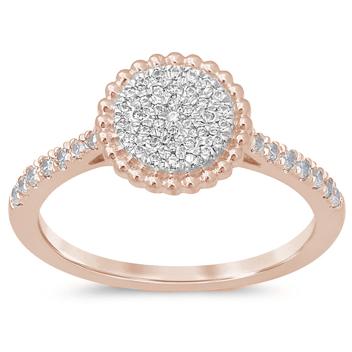 DIAMOND CLOSEOUT! .25ct 10K Rose Gold Diamond Round Engagement Ring Size 6.5