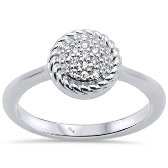 DIAMOND CLOSEOUT! .12ct 10K White Gold Round Diamond Round Engagement Ring Size 6.5
