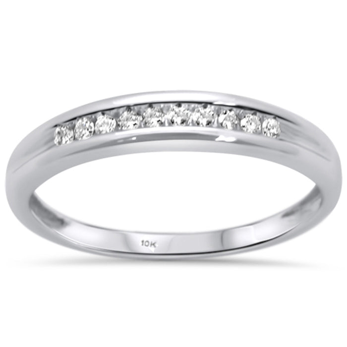 DIAMOND CLOSEOUT! .10ct 10K White Gold Diamond Ladies Wedding Band Ring Size 6.5