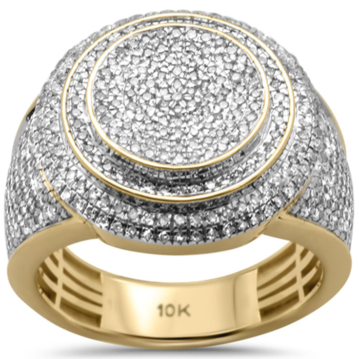 DIAMOND CLOSEOUT! 1.04ct G SI 10K Yellow Gold Diamond Men's Iced out Micro Pave Ring Size 10