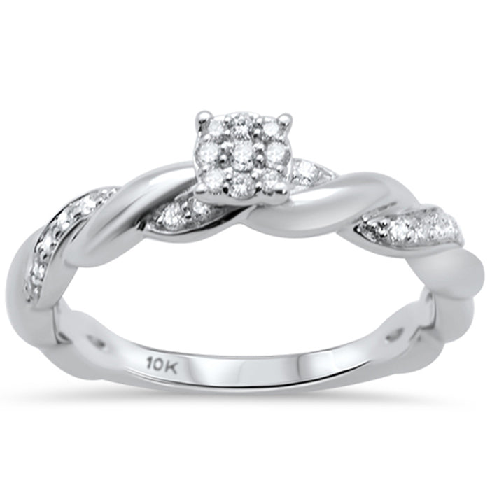 DIAMOND CLOSEOUT! .20ct G SI 10K White Gold Round Diamond Engagement Promise Ring Size 6.5