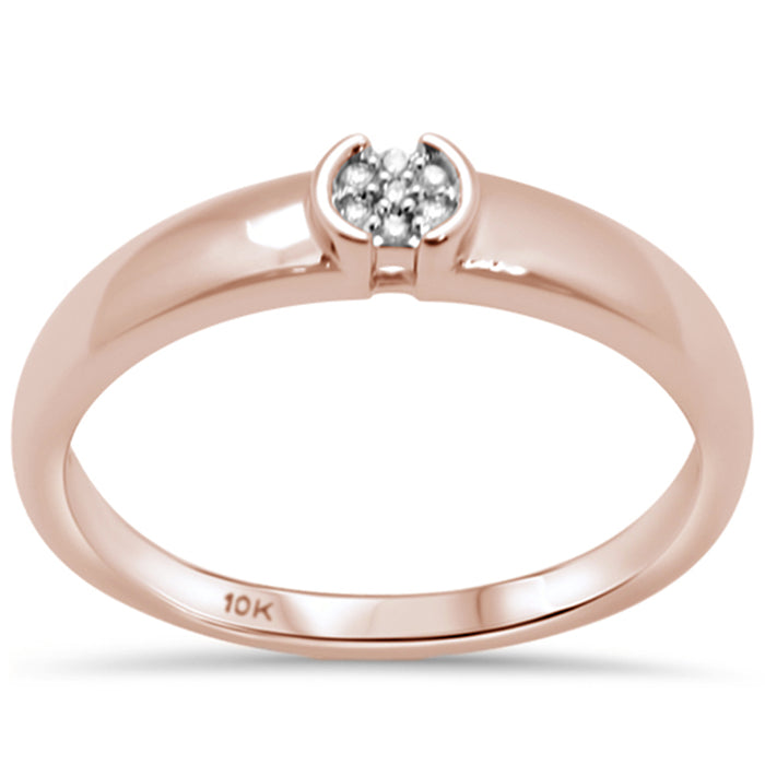 DIAMOND CLOSEOUT! .03ct G SI 10K Rose Gold Round Diamond Engagement Promise Ring Size 6.5