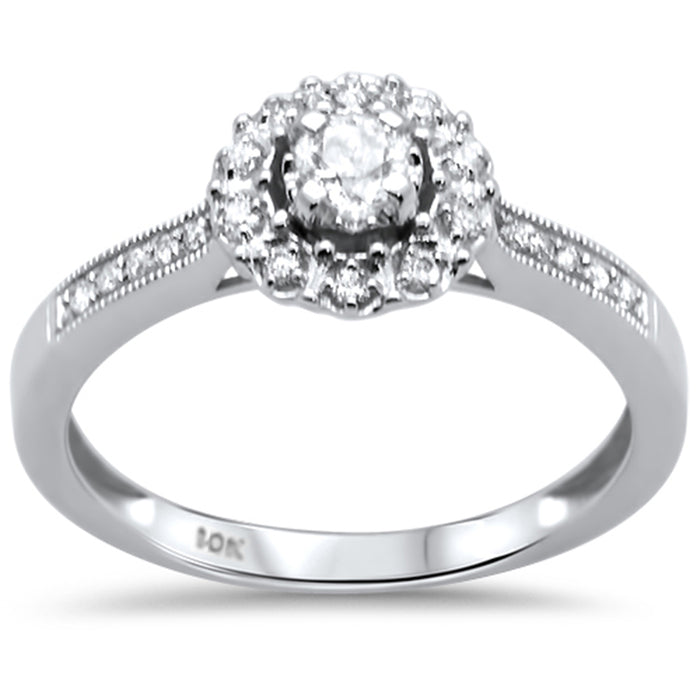 DIAMOND CLOSEOUT! .26ct G SI 14K White Gold Diamond Engagement Ring Size 6.5