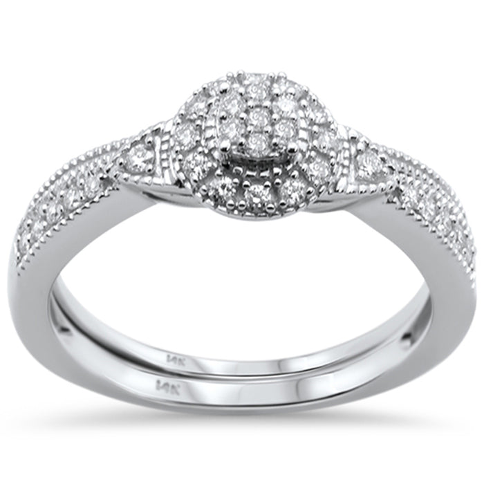 DIAMOND CLOSEOUT! .23ct F SI 14K White Gold Diamond Bridal Ring Set