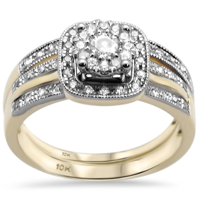 DIAMOND CLOSEOUT! .51CT G SI 10K Yellow Gold Diamond Engagement Ring Bridal Set Size 6.5