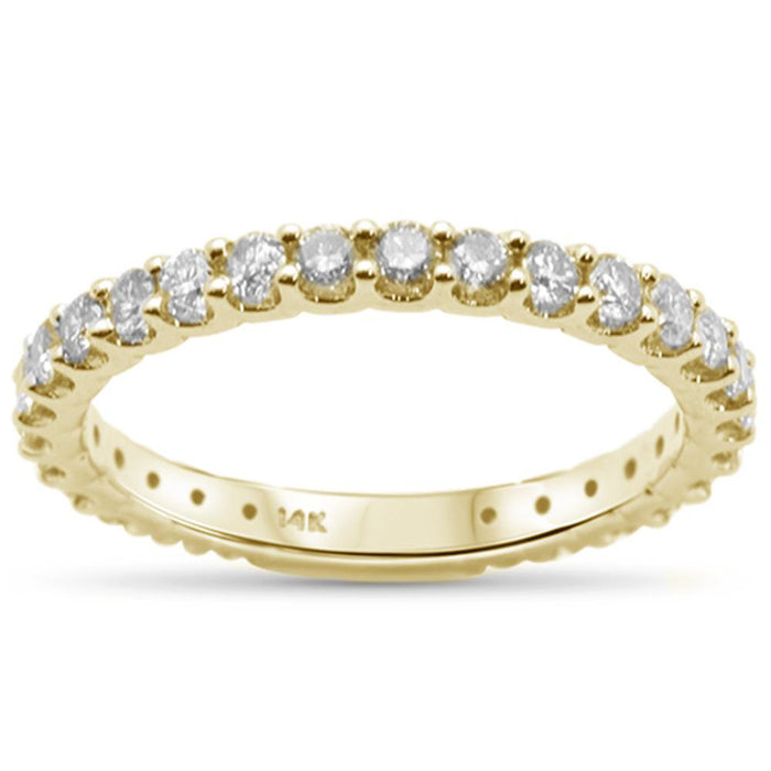 SPECIAL!.82ct 14K Yellow Gold Diamond Eternity Diamond Wedding Band Ring Size 6.5