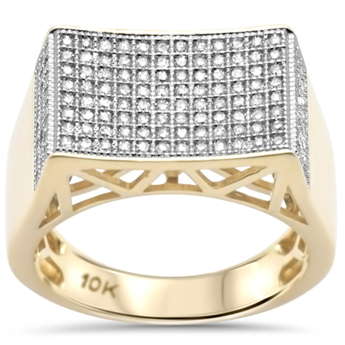 DIAMOND CLOSEOUT! .73ct G SI 10K Yellow Gold Diamond Men's Micro Pave Ring Size 10