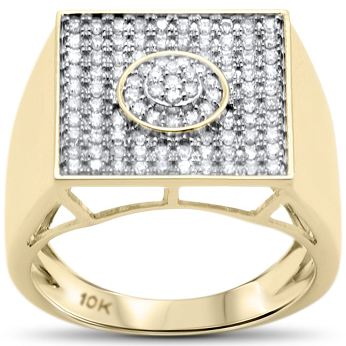DIAMOND CLOSEOUT! .61ct G SI 10K Yellow Gold Diamond Men's Micro Pave Ring Size 10