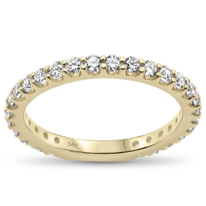 DIAMOND CLOSEOUT! .83ct G SI 14K Yellow Gold Diamond Women's Eternity Style Band Ring Size 6.5