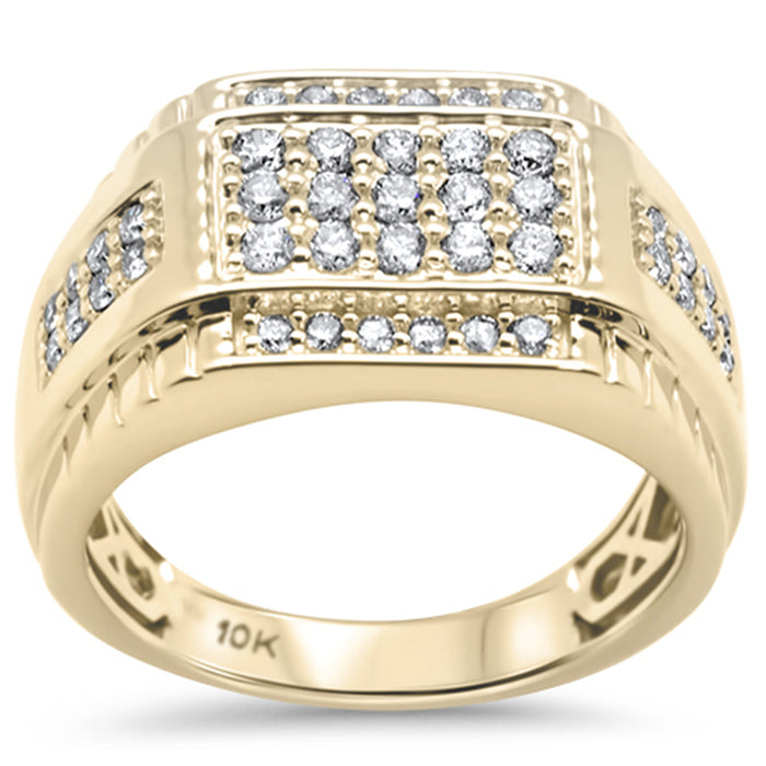 DIAMOND CLOSEOUT! .97ct G SI 10K Yellow Gold Diamond Men's Ring Size 10