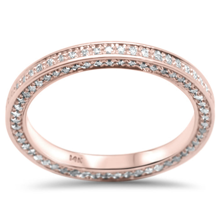DIAMOND CLOSEOUT! .47ct G SI 14K Rose Gold Diamond Engagement Eternity Anniversary Band Ring Size 6.5