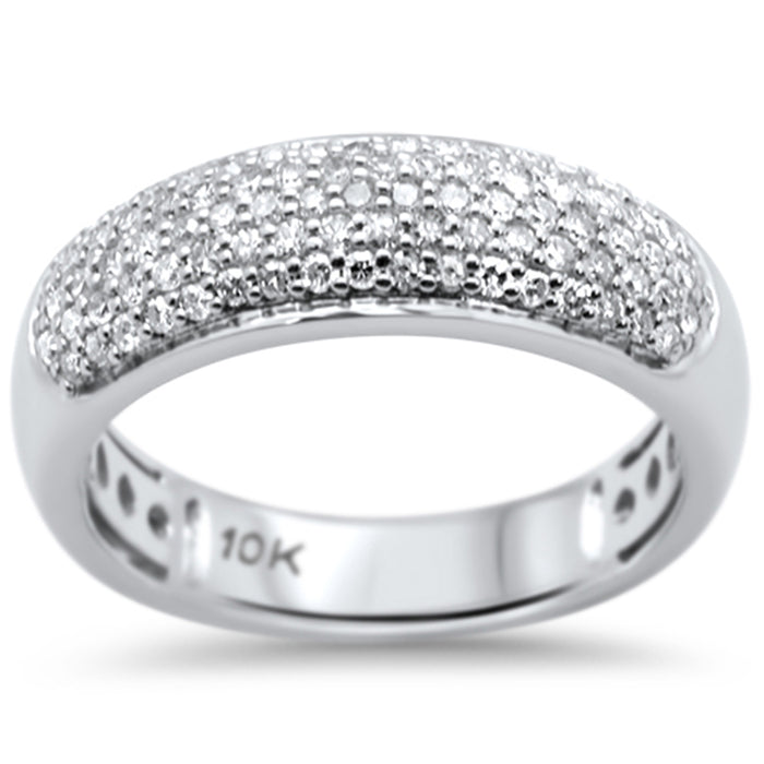 DIAMOND CLOSEOUT! .54ct G SI 10K White Gold Diamond Engagement Anniversary Pave Band Ring Size 6.5