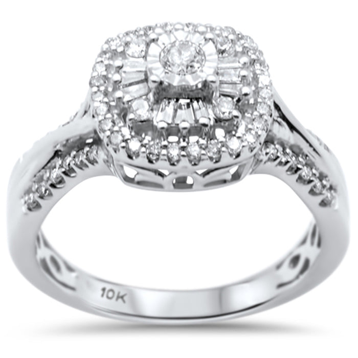 DIAMOND CLOSEOUT! .47ct G SI 10K White Gold Diamond Engagement Ring Size 6.5