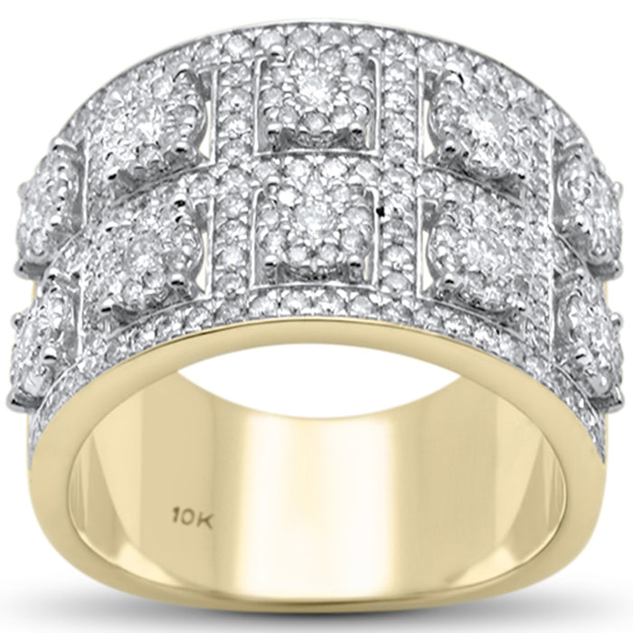 DIAMOND CLOSEOUT! 1.71ct G SI 10K Yellow Gold Diamond Men's Ring Size 10