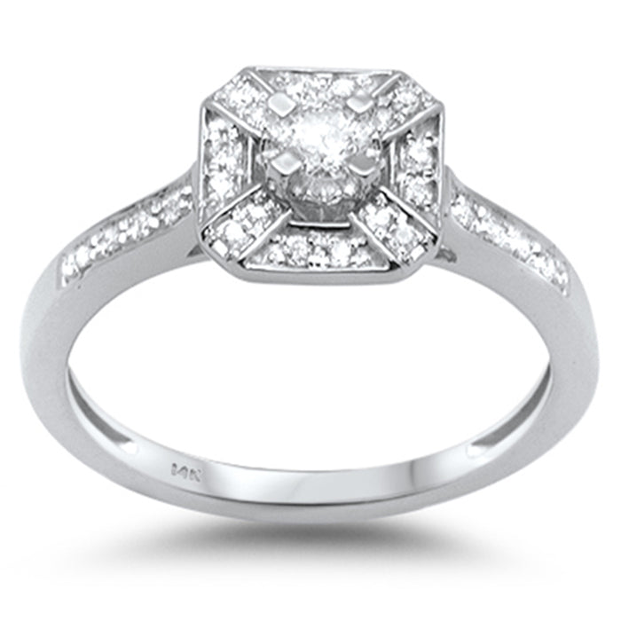 DIAMOND CLOSEOUT! .23ct G SI 14K White Gold Diamond Engagement Ring Size 6.5