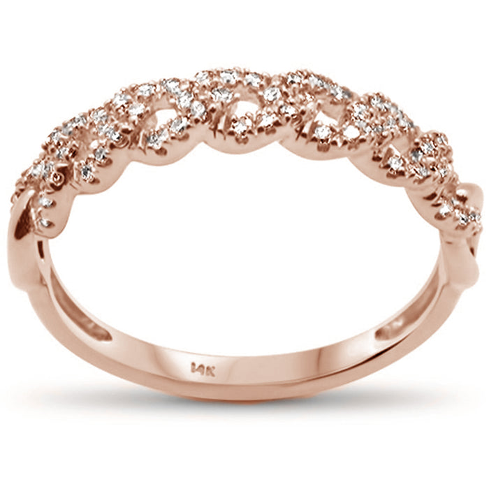 DIAMOND CLOSEOUT! .25ct G SI 14K Rose Gold Diamond Cuban Ring Size 6.5
