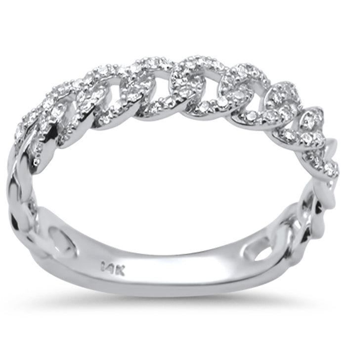 DIAMOND CLOSEOUT! .25ct G SI 14K White Gold Diamond Cuban Ring Size 6.5