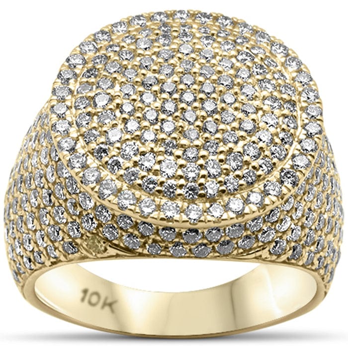 DIAMOND CLOSEOUT! 4.03ct G SI 10K Yellow Gold Round Diamond Men's Ring Size 10