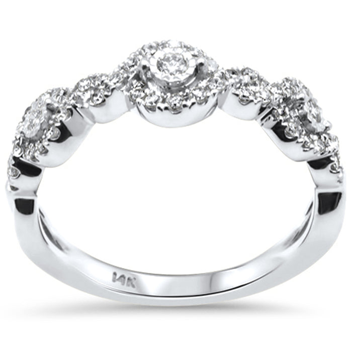 DIAMOND CLOSEOUT! .33ct G SI 14K White Gold Diamond Fashion Band Ring Size 6.5
