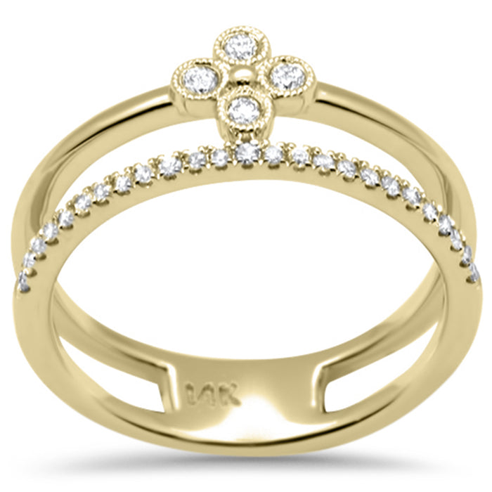 DIAMOND CLOSEOUT! .20ct G SI 14K Yellow Gold Diamond Double Band Ring Size 6.5