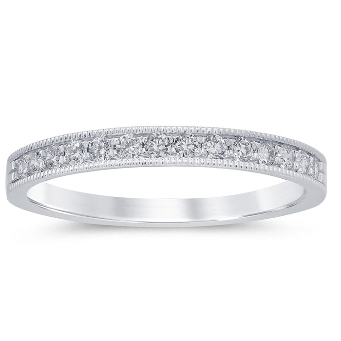 DIAMOND CLOSEOUT! .24ct G SI 14K White Gold Diamond Band Ring Size 6.5