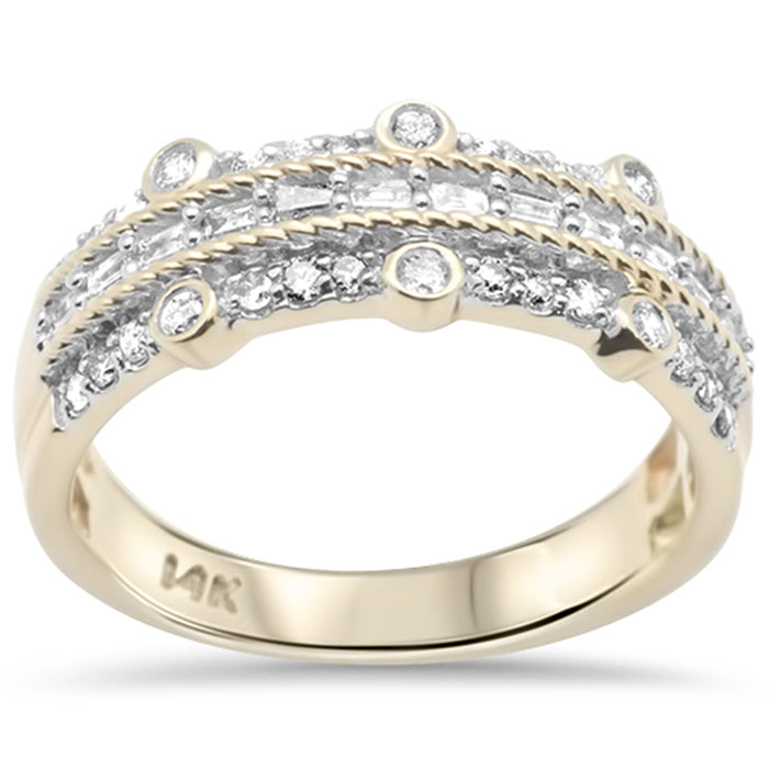 DIAMOND CLOSEOUT! .38ct G SI 14K Yellow Gold Round & Baguette Diamond Ring Band