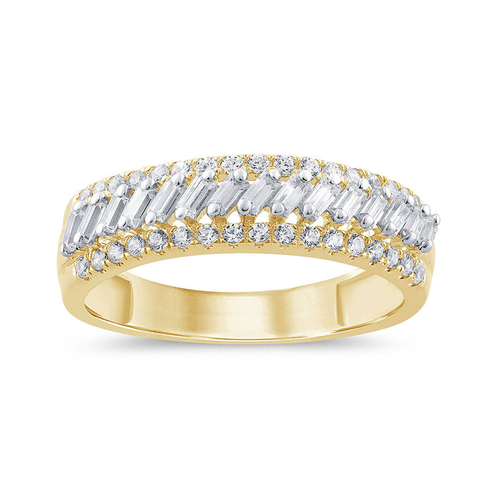 SPECIAL! .57ct G SI 14K Yellow Gold Round & Baguette Diamond Ring Band