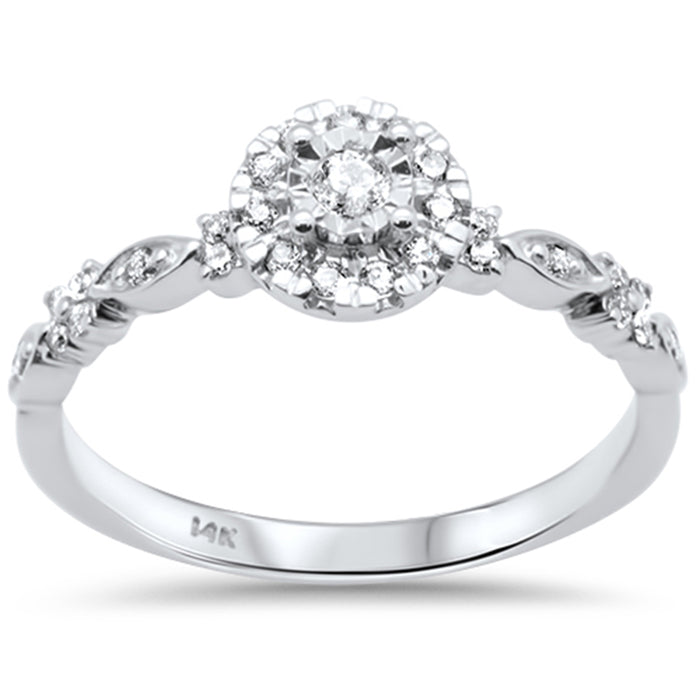 DIAMOND CLOSEOUT! .25ct G SI 14K White Gold Diamond Engagement Ring Size 7