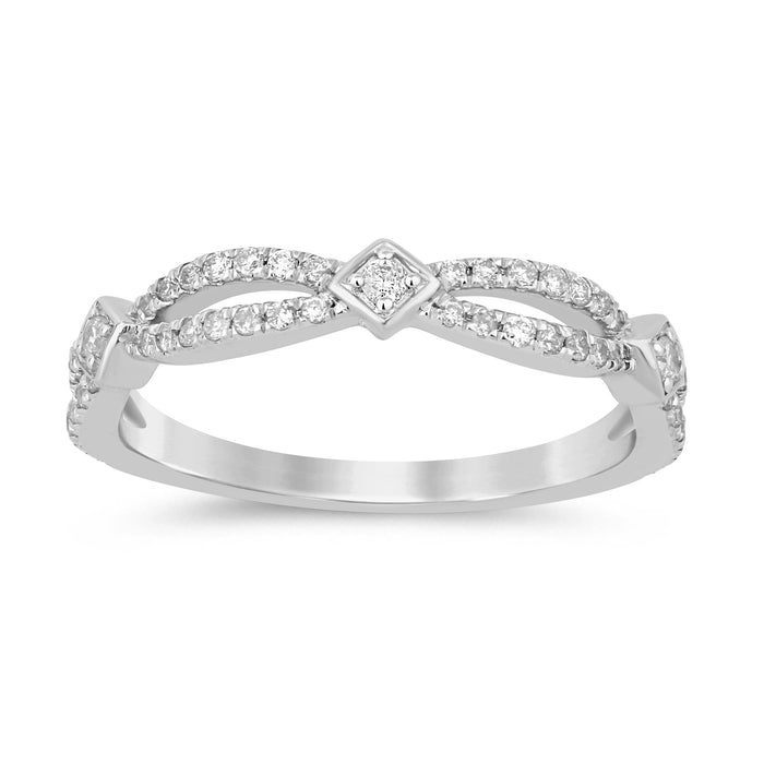 DIAMOND CLOSEOUT! .26ct G SI 14K White Gold Women's Ring Band Size 7