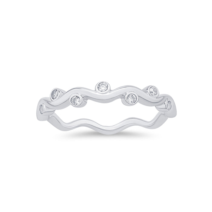 DIAMOND CLOSEOUT! .10ct G SI 14K White Gold Diamond Vine Ring Size 6.5