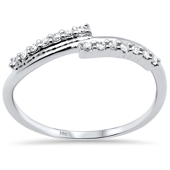 DIAMOND CLOSEOUT! .13ct G SI 14K White Gold Diamond Line Ring Size 6.5