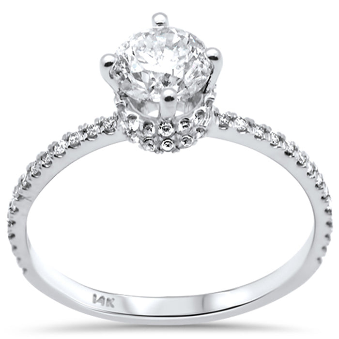 DIAMOND CLOSEOUT! 1.04ct G SI 14K White Gold Round Diamond Engagement Ring Size 6.5