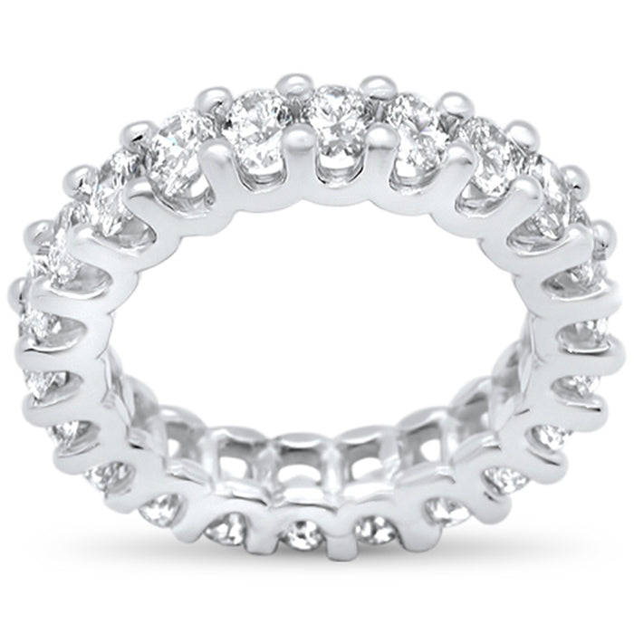 DIAMOND CLOSEOUT! 3.12ct G SI 18K White Gold Oval Cut Diamond Eternity Ring Size 6.5