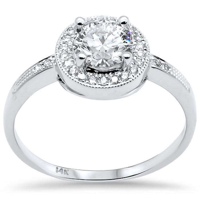 DIAMOND CLOSEOUT! .85ct G SI 14K White Gold Round Diamond Engagement Ring Size 6.5
