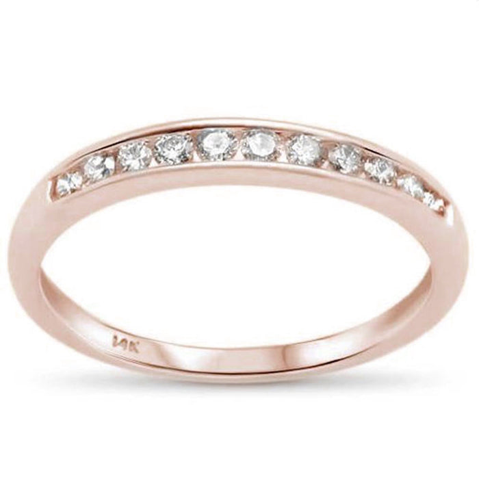 DIAMOND CLOSEOUT! .26ct G SI 14K Rose Gold Diamond Wedding Band Ring