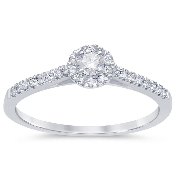 DIAMOND CLOSEOUT! .31ct G SI 14K White Gold Diamond Engagement Ring Size 6.5