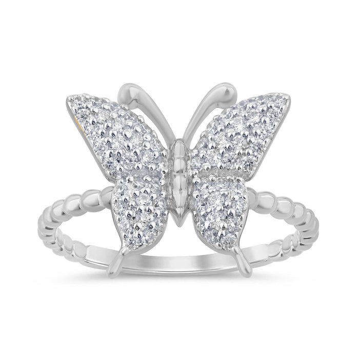 SPECIAL!.38ct G SI 14K White Gold Diamond Butterfly Ring Band