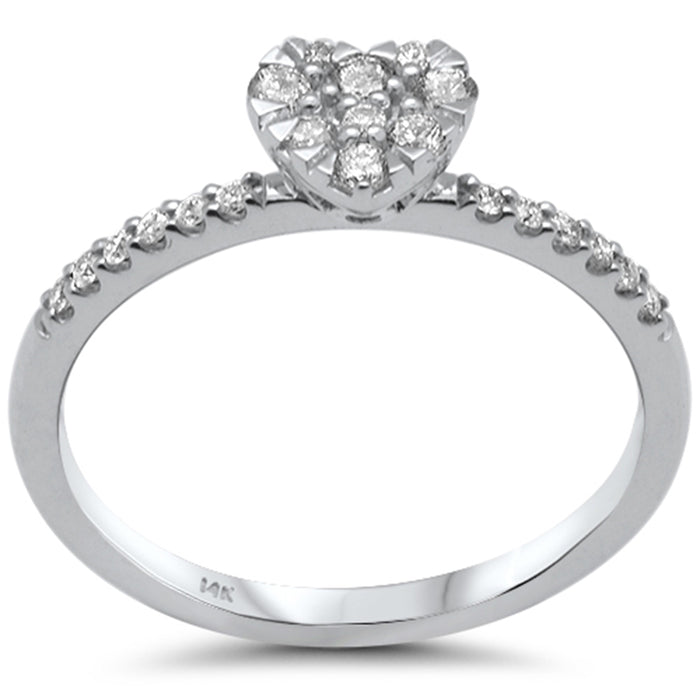 .25ct G SI 14K White Gold Diamond Heart Diamond Ring Band